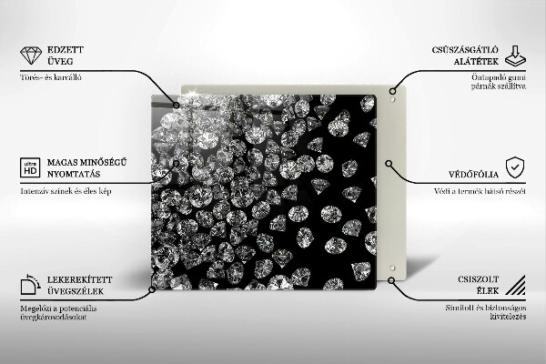 Sklenená doska na krájanie Diamanty diamanty