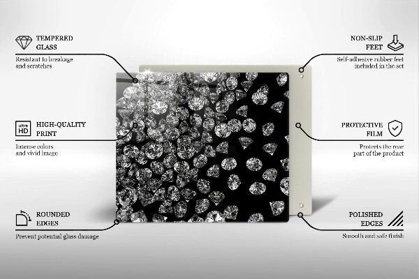 Sklenená doska na krájanie Diamanty diamanty