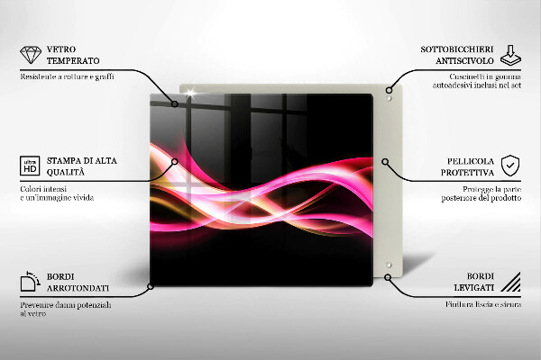 Sklenená doska na krájanie Abstraktný neónový dym