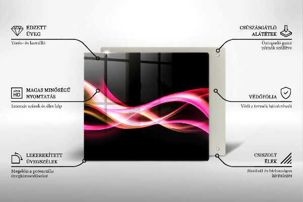 Sklenená doska na krájanie Abstraktný neónový dym