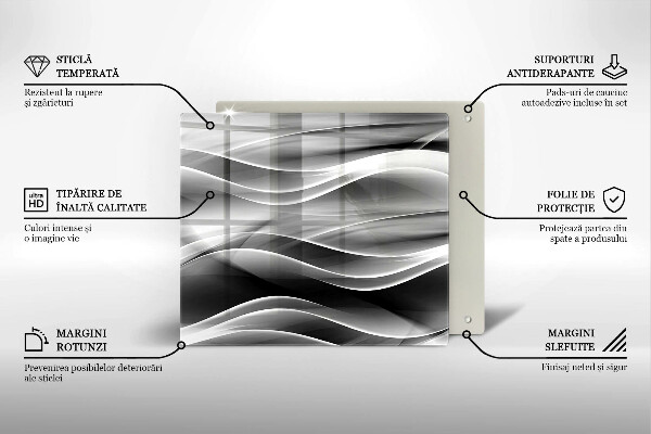 Sklenená doska na krájanie Abstraktné línie dymu