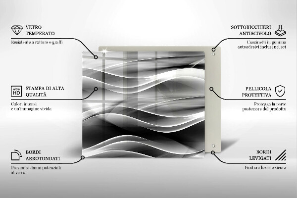 Sklenená doska na krájanie Abstraktné línie dymu