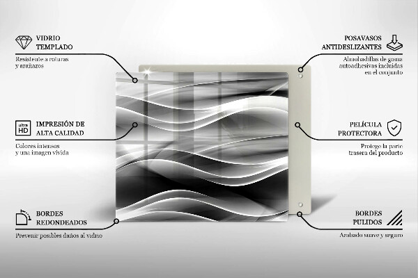 Sklenená doska na krájanie Abstraktné línie dymu