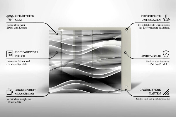 Sklenená doska na krájanie Abstraktné línie dymu
