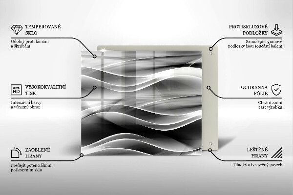 Sklenená doska na krájanie Abstraktné línie dymu