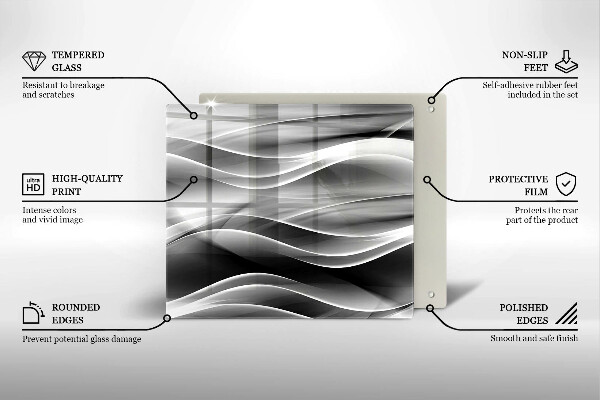 Sklenená doska na krájanie Abstraktné línie dymu