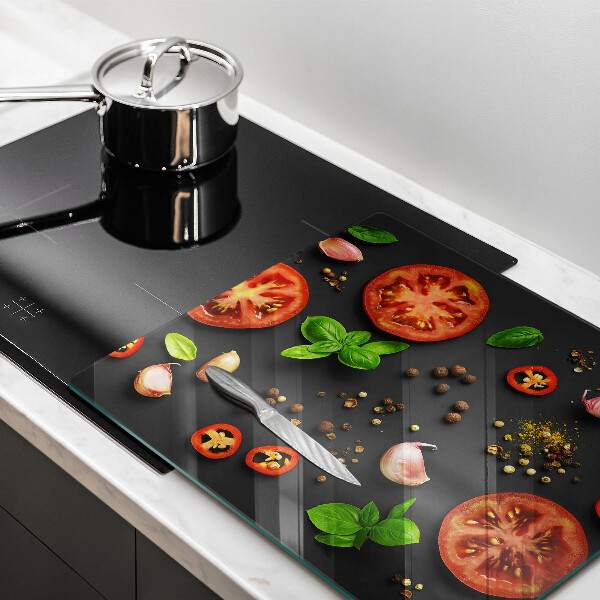 Sklenená doska na krájanie Paradajky a korenie
