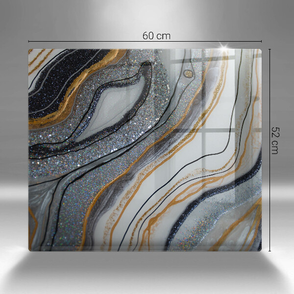 Sklenená doska na krájanie skala so zlatom