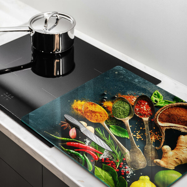 Sklenená doska na krájanie Lyžičky kuchynského korenia