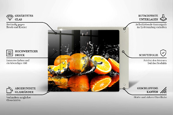 Sklenená doska na krájanie Šťavnaté oranžové ovocie