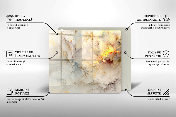 Sklenená doska na krájanie Textúra mramoru so zlatom