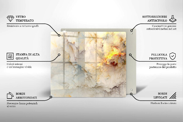 Sklenená doska na krájanie Textúra mramoru so zlatom