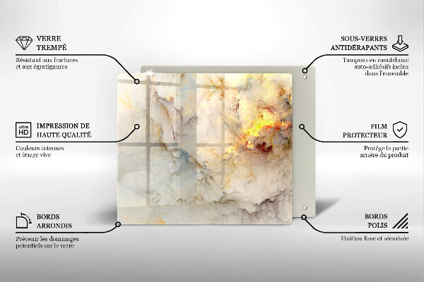 Sklenená doska na krájanie Textúra mramoru so zlatom