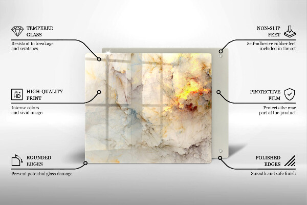 Sklenená doska na krájanie Textúra mramoru so zlatom