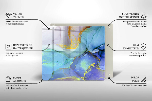 Sklenená doska na krájanie Prasknutý zlatý kameň