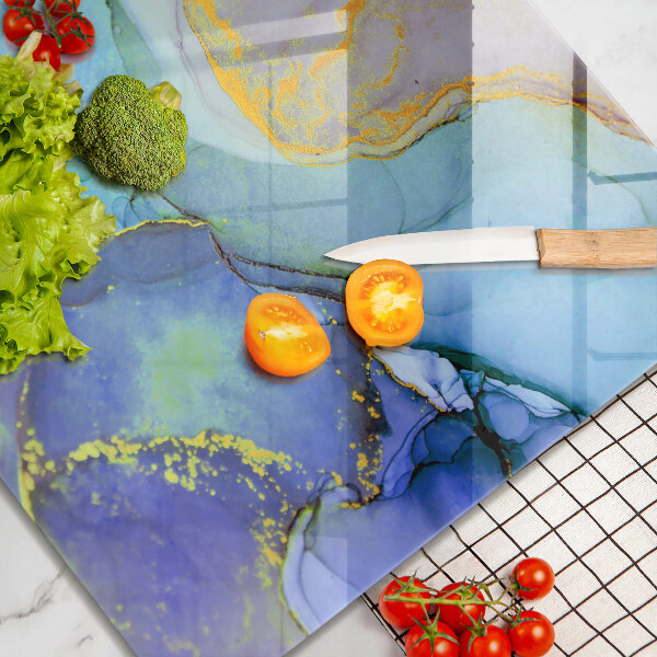 Sklenená doska na krájanie Prasknutý zlatý kameň