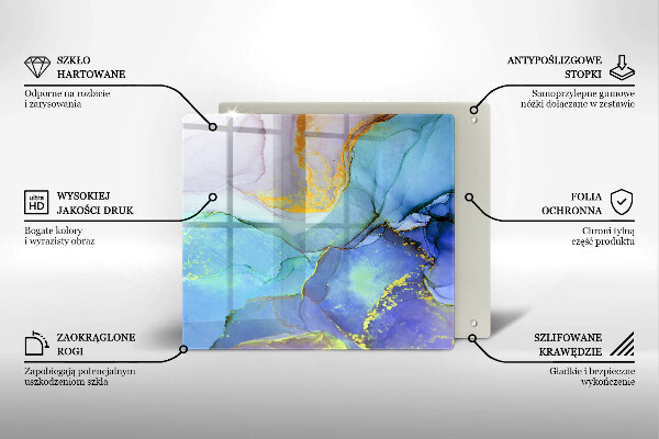 Sklenená doska na krájanie Prasknutý zlatý kameň