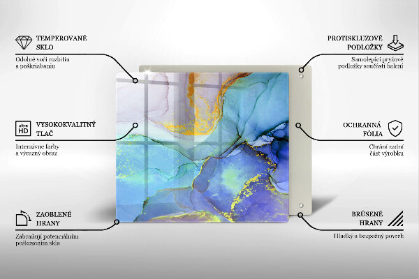 Sklenená doska na krájanie Prasknutý zlatý kameň