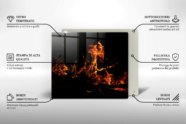 Sklenená doska na krájanie Zapáľ živý plameň