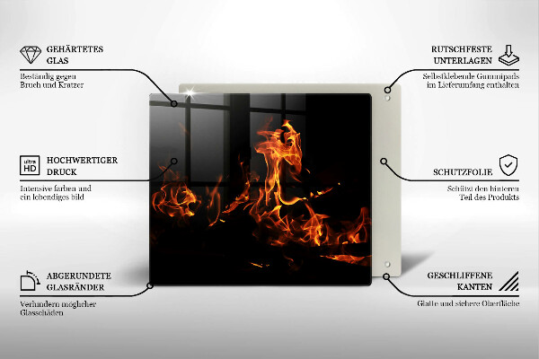 Sklenená doska na krájanie Zapáľ živý plameň