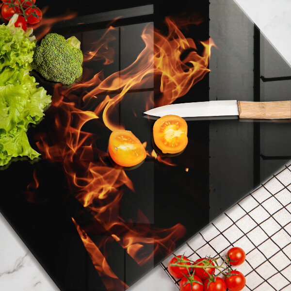 Sklenená doska na krájanie Zapáľ živý plameň