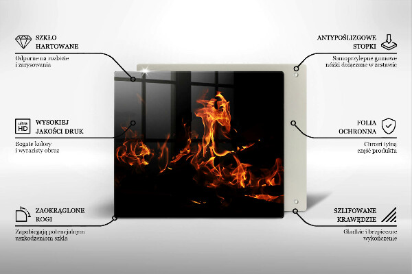 Sklenená doska na krájanie Zapáľ živý plameň