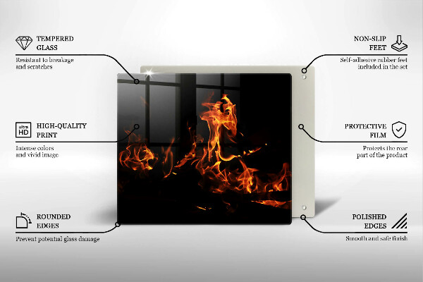 Sklenená doska na krájanie Zapáľ živý plameň