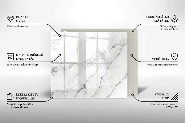 Sklenená doska na krájanie Elegantná textúra mramoru