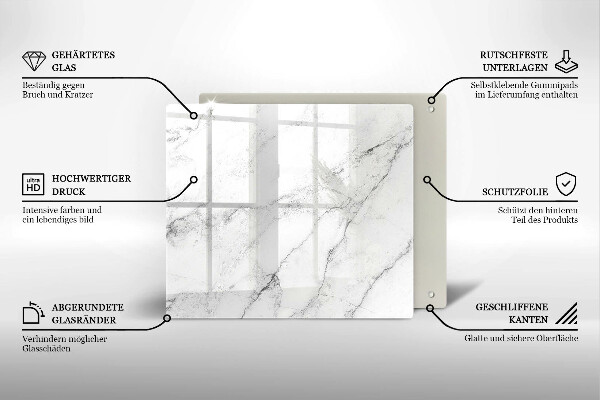 Sklenená doska na krájanie Elegantná textúra mramoru