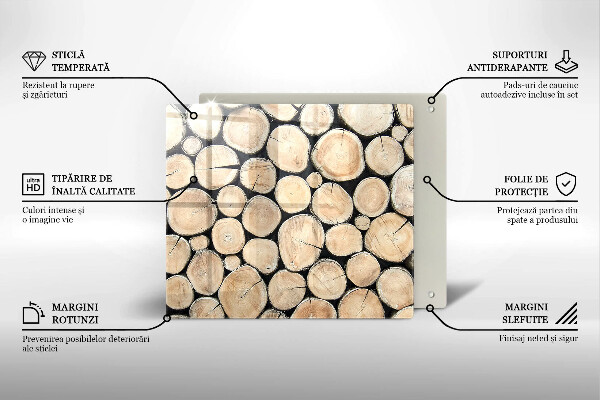 Sklenená doska na krájanie Drevené kmene stromov