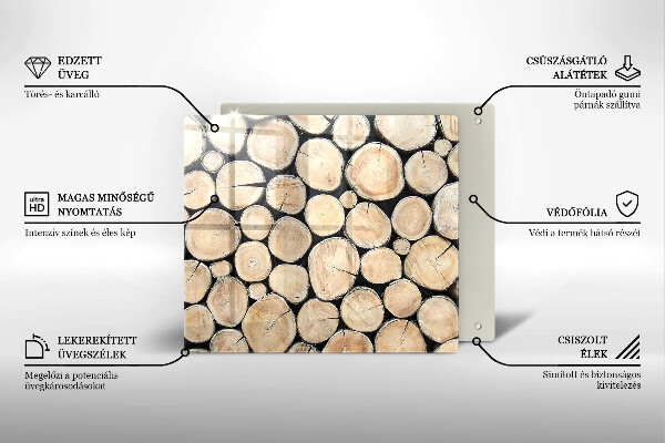 Sklenená doska na krájanie Drevené kmene stromov