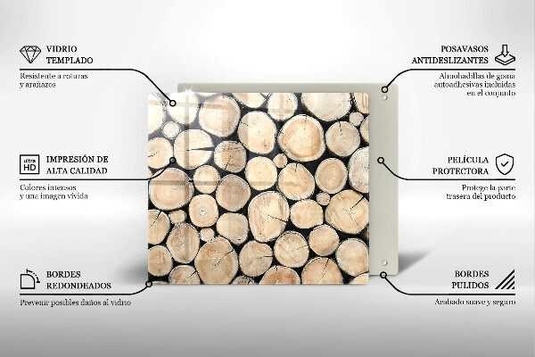 Sklenená doska na krájanie Drevené kmene stromov