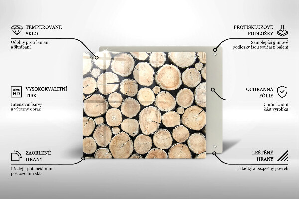 Sklenená doska na krájanie Drevené kmene stromov