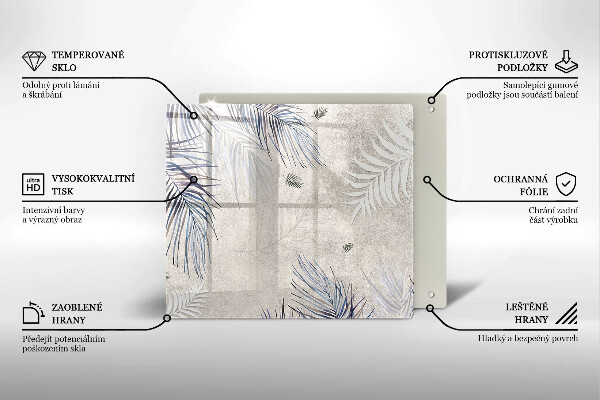 Sklenená doska na krájanie Jemné listy