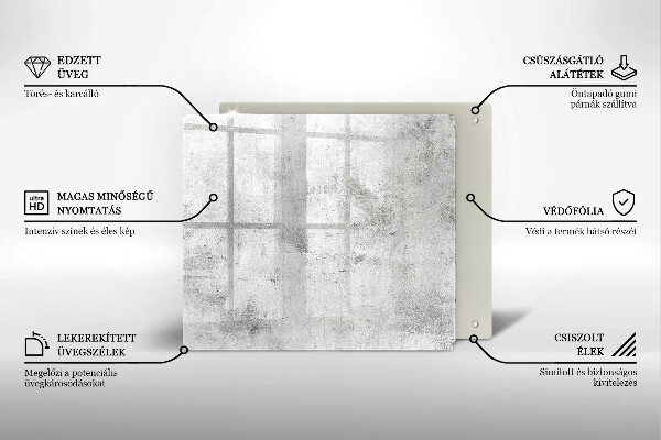 Sklenená doska na krájanie Betónová textúra