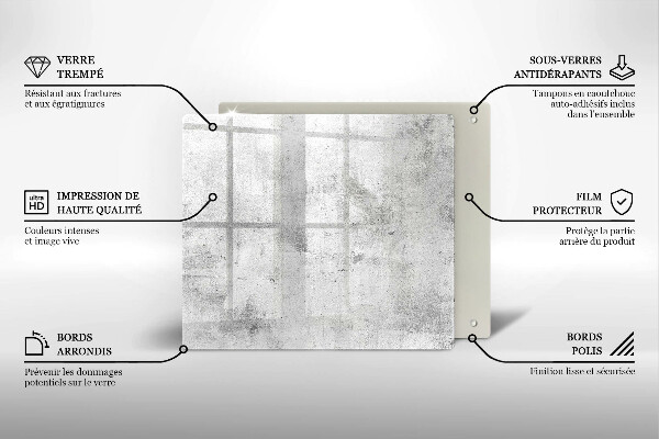 Sklenená doska na krájanie Betónová textúra