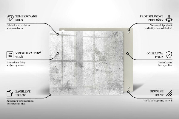 Sklenená doska na krájanie Betónová textúra