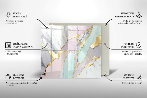 Sklenená doska na krájanie Pastelový mramor