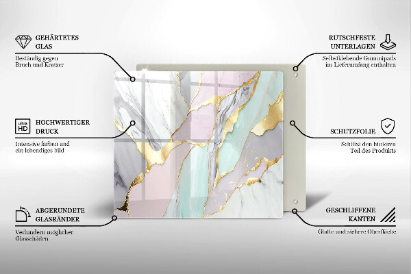 Sklenená doska na krájanie Pastelový mramor