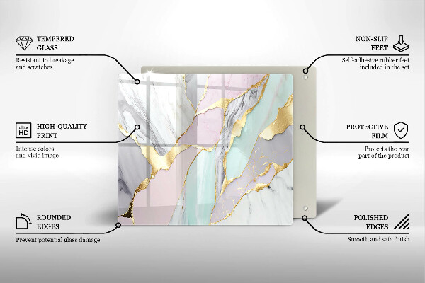 Sklenená doska na krájanie Pastelový mramor
