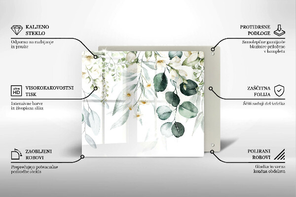 Sklenená doska na krájanie Akvarelové rastliny