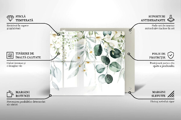 Sklenená doska na krájanie Akvarelové rastliny