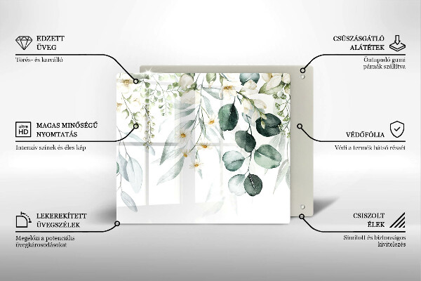 Sklenená doska na krájanie Akvarelové rastliny