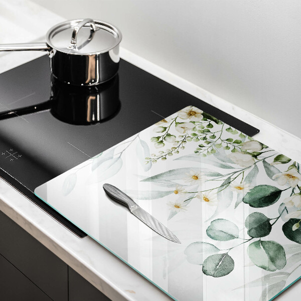 Sklenená doska na krájanie Akvarelové rastliny