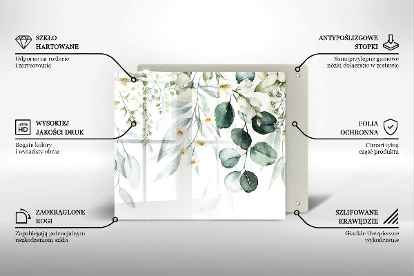 Sklenená doska na krájanie Akvarelové rastliny