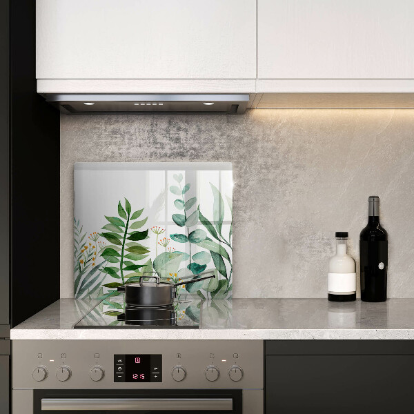 Sklenená doska na krájanie Ilustrácia listov rastlín