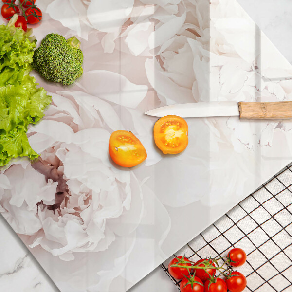 Sklenená doska na krájanie Pastelové pivonky