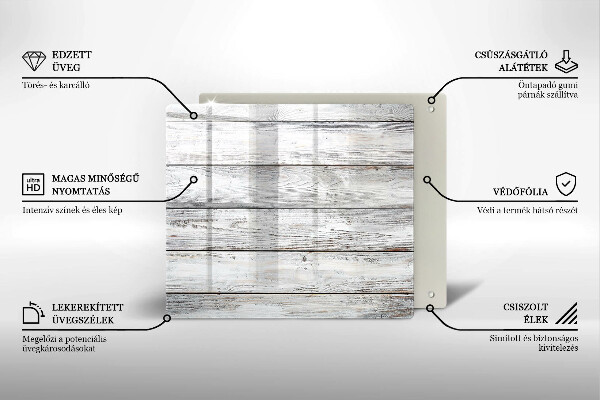Sklenená doska na krájanie Svetlé drevené dosky