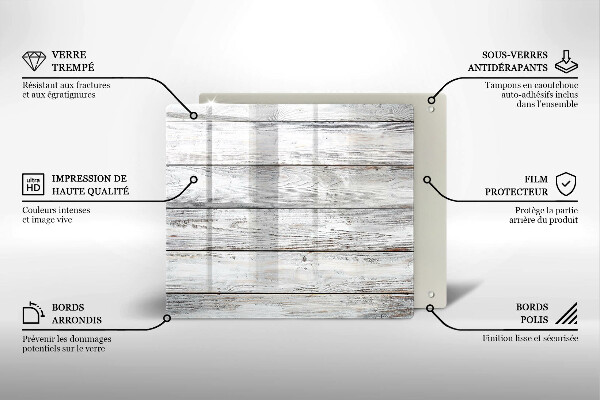 Sklenená doska na krájanie Svetlé drevené dosky