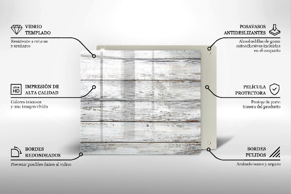 Sklenená doska na krájanie Svetlé drevené dosky